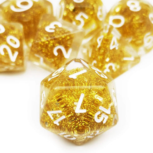 Haxtec Glitter DND Dice Set, 7PCS Polyhedral D D Dice for Roleplaying Games, Compatible with Dungeons and Dragons