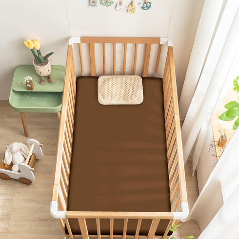 Ersmak 2 28 52 9 Pcs Satin Crib Sheets, Silky Comfy Breathable Baby Crib Sheets for Boys Girls, Fits Standard Crib
