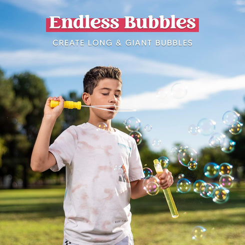 JOYIN 45 Packs Big Bubble Wand Set with Concentrated Bubble Solution Refills, 14.6" Giant Bubble Wands for Summer Fun
