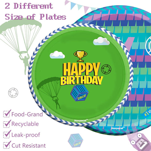 Video Games Party Tableware Supplies - 64pcs Llama Set with Plates, Forks, Napkins for Birthday Decorations