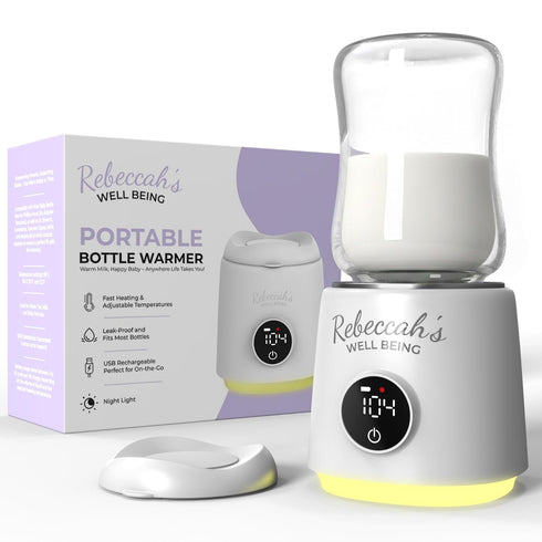 Rebeccah's Well Being Portable Bottle Warmer for Travel with built in Nightlight, Fast 4 Heat