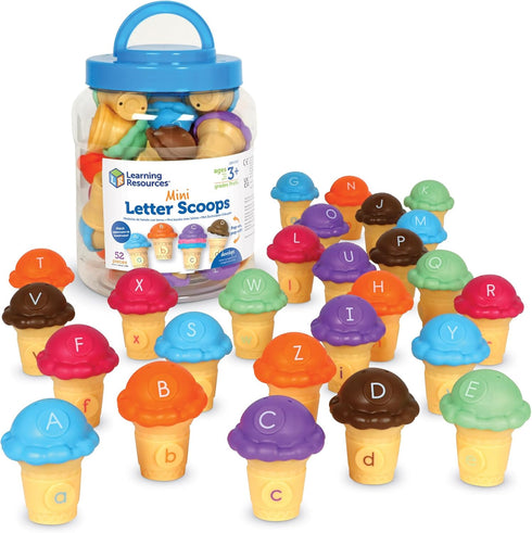 Learning Resources Mini Letter Scoops - Preschool Learning Toys for Kids Age 3+ - Alphabet Stacking Toys