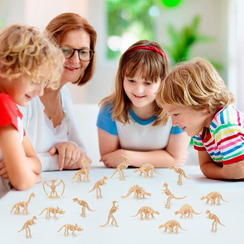 VICROIC 60 PCS Dinosaur Fossil Skeletons, Assorted Dinosaur Skeleton Toys Figures for Science Play Dino Sand Dig Party