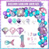 Fiesec 1 1st 114 Mermaid Birthday Decorations Year Old Girl, Mermaid Party Decorations Backdrop Balloon Garland Monthly