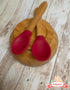 Babynow Bamboo Baby Spoons Pack of 2, Self-Feeding Supplies for 6+ Months Babies & Toddlers in Soft Tip Designs BURGUNDY