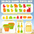 29PCS 2 Set, 4-8 Dreamon Beach Toys for Kids Farm Sand Toys with Collapsible Buckets, Rake & Shovel Sand Molds and Mesh