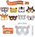 Blulu 16 Pcs Safari Animal Masks for Kids, Jungle Zoo Animals Cartoon Masks for Birthday Party Decorations