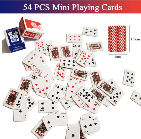 Mini Playing Cards Pack of 10 Decks - Finger Poker Miniature Poker Set for Travel Games