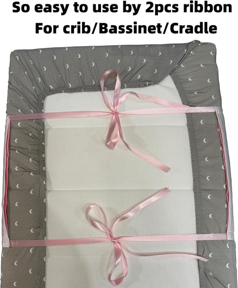 AKISS Reversible Satin Crib Sheet & Pillow Cover for Babies