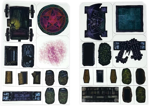 Graveyard - 48pc Double-Sided Graveyard & Terrain Pieces, Roleplaying Objects for Dungeons & Dragons, DND 5E