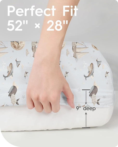 28''x52''x9'' Premium Fitted Baby Boy Crib Sheets for Standard Crib Mattress - Ultra-Soft Jersey Knit Crib Mattress