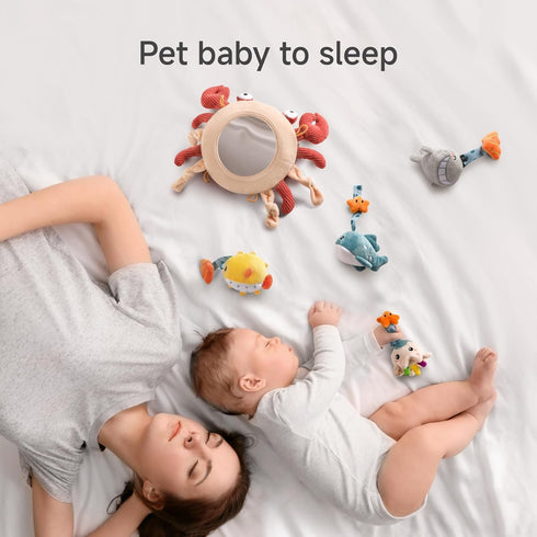 0 3 6 9 12 TUMAMA Baby Toys for to Months, Activity Plush Animal Stroller and Hanging Toy for Baby Car Seat Crib