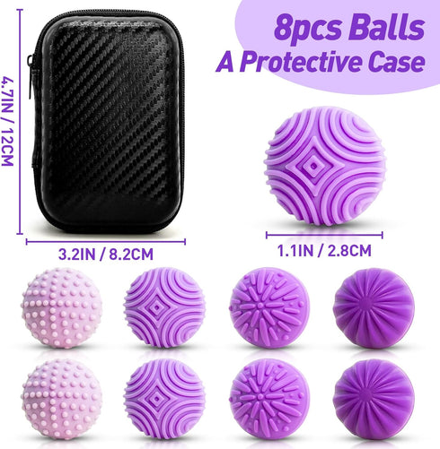 iKrto 8pcs 4 Fidget Toys Magnetic Stress Balls for Adults Teens- Silicone Stress Relief Sensory Toy | Roller Finger Toy