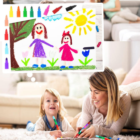 WXJ13 18 Pieces Stacking Crayons, Buildable Crayons, 12 in 1 Wax Crayons for Kids Office School Supplies