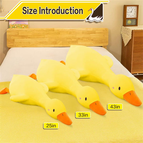 Duck Plush Pillow Stuffed Animal Toy, Cute Giant Goose Plush Duck Stuffed Animal,Super Soft Hugging Pillow for Kids Bedding (Yellow,25.5 in)…