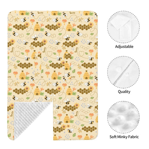 Sweet Honey Cute Bees Baby Car Seat Canopy Nursing for Breastfeeding Multi-Use Infant Stretchy Carrier Carseat Winter