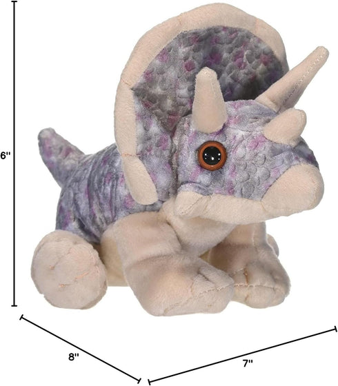 10893 8" Wild Republic Triceratops Plush, Dinosaur Stuffed Animal, Gifts for Kids, Cuddlekins