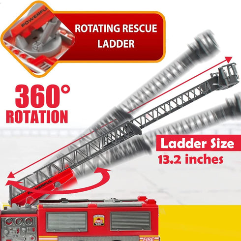 14" Liberty Imports RC Fire Truck - Big Remote Control Toy Fire Truck - Rescue Fire Engine with Flashing Lights