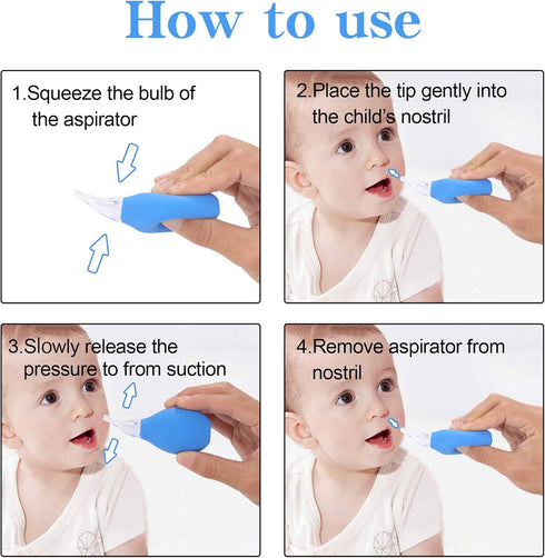 Lamoutor 4Pcs Premium Nasal Aspirator, Nose Suction Bulb for Baby
