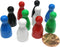 Koplow Games Set of 10 Halma Pawns 25mm - 2 Each of Black Blue Green Red White
