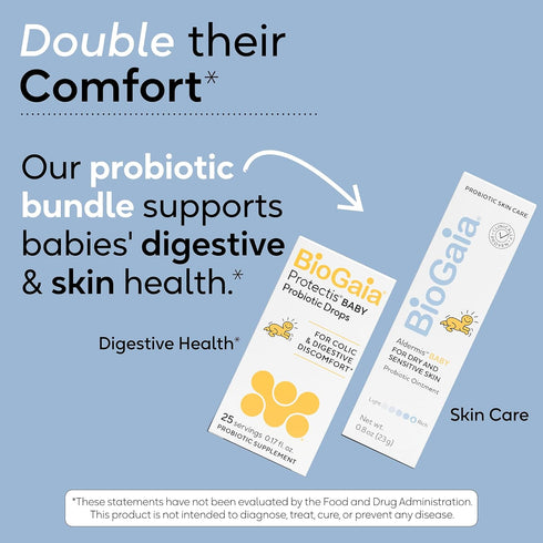 Tummy BioGaia Baby Probiotic Essentials For Digestive & Skin Health | Drops Ease Colic, Gas & Issues | Ointment Soothes