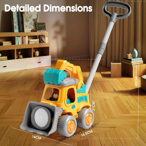 CreatiMachi 1-4 6X Bubble Lawn Mower Toddler Toys,Engineering Car Bubble Machine Maker Blower Kids Toy Cart,Ideal Gifts