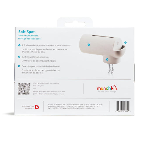 Munchkin Grey Soft Spot Bath Spout Cover with Bubble Bath Dispenser