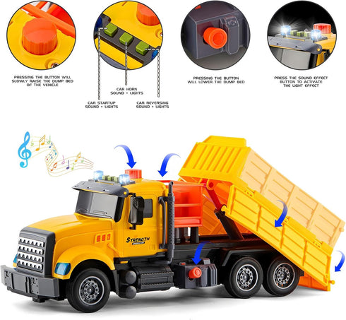 LerBao 2Pcs Set,Lifting 3 4 5 6 7 Large-Size Construction Engineering Truck Toy Arm Crane & Lifting Transport Truck