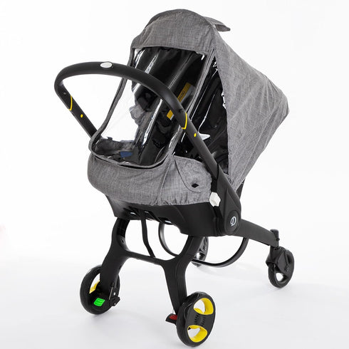 Universal Car Seat Rain Cover, Food Grade EVA Waterproof Protection with Quick-Access Zipper Door (Grey)