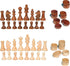 2 in 1 Wood Chess Pieces + Checker Pieces Without Board (3.5 inches)
