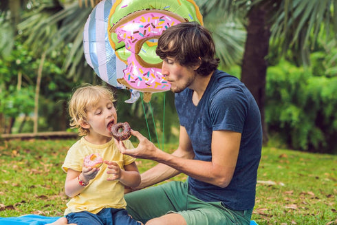 6PCS Big Donut Foil Balloons, Large Mylar Doughnut Balloons for Birthday Party Wedding Decoration Baby Shower