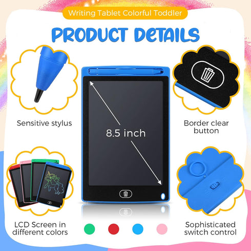 16 Pieces LCD Writing Tablet Doodle Pad, 8.5 Inch Colorful Reusable Writing Tablet for Kids