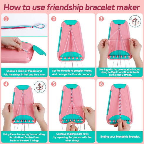 8-12, 28 6 7 8 9 10 11 12 Friendship Bracelet Making Kit for Girls Ages Kids Jewelry Making Kit with Pre-Cut Threads