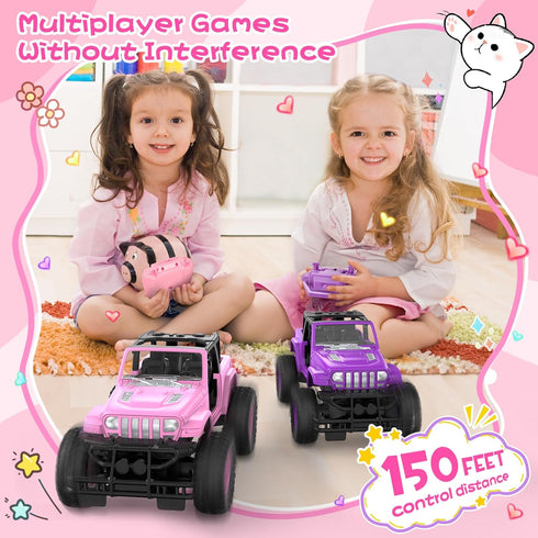 NQD Remote Control Car, Rechargeable Racing Cars 1:16 Scale, 80 Min Play, 2.4Ghz Off Road Trucks for 3-Year-Old Girls