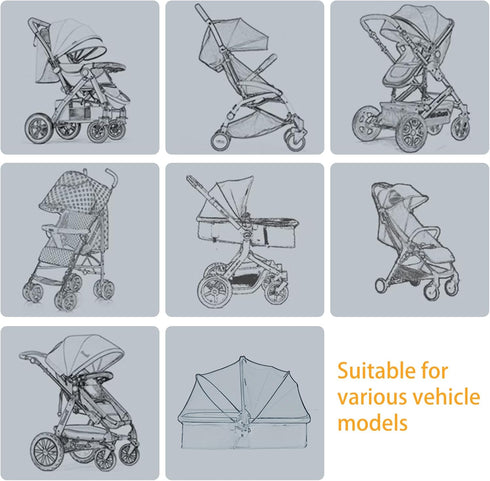 Baby Mosquito Net for Stroller, 2 in 1 Adjustable Sunshade, Breathable Double Zip Mosquito Netting (Upgrade, Black)