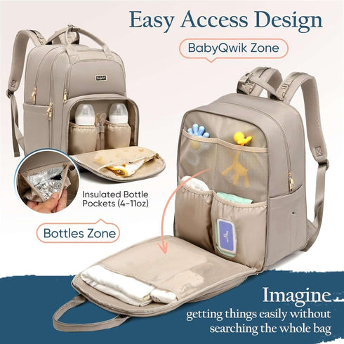 Backpack 30-38L) Backpack Qualyphant Diaper Bag - Extra Large Diaper Bag for Two Kids Twins (Expandable - Travel Baby