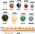 ZENFUN Nine Planets in Solar System with Wooden Stand, Natural Gemstones Sphere Solar System Model Kit, Planet Marbles