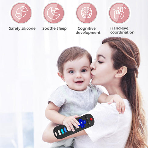 2Pack Teething Toys for Babies - Remote Control Shape Silicone Teether Toys, Baby Teethers for Toddlers Boys Girls