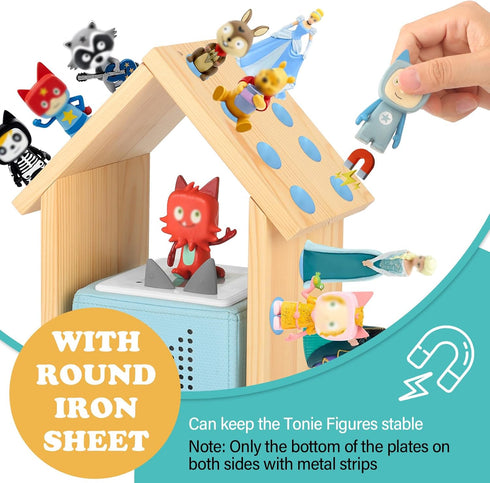 40 40Pcs 1/2 DIY House for Tonies Box Storage Organizer Shelf for Tonie Figures (with Magnetic Adhesive Metal Plate)