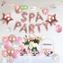 Spa Birthday Party Supplies Girls - Rose Gold Balloon Banner Garland, Star Foil Balloons for Pajamas Birthday