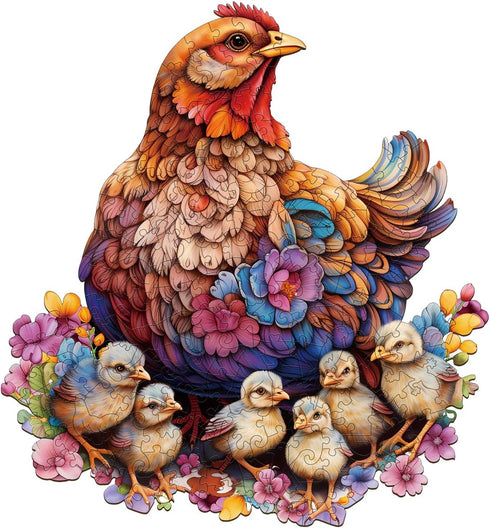 Jigfoxy Wooden Puzzle for Adults, Hen Wooden Jigsaw Puzzles for Adults, Unique