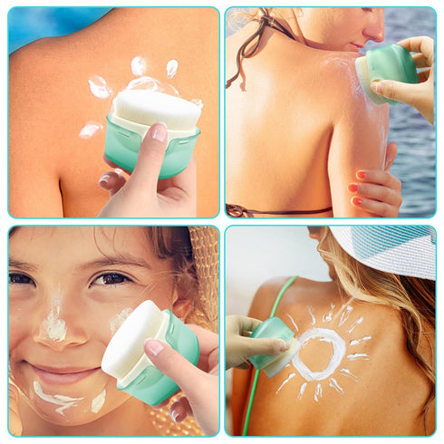 2Pcs Sunscreen Applicator for Kids, Sun Lotion Applicator with Protective Caps, Green