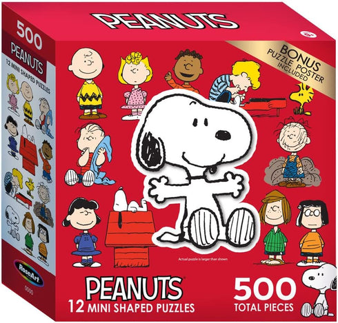 RoseArt - Mini Shaped - Peanuts - 500 Piece Jigsaw Puzzle for Adults