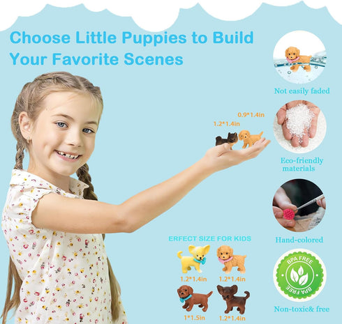 32Pcs Dog Toys Playset for Kids Pretend Play Interactive Puppy Role Play Set Realistic Dogs Care Center Birthday Gifts