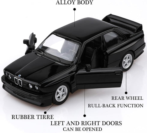1/36 Scale 1987 BMW M3 Diecast Model Cars - Pull Back Vehicles BMW Toy Cars for Boys and Girls