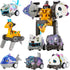 VUSUMOK 5-7 Cars,5in1 2-4,5pcs Transformer Toys for Ages Pull Back Toy Alloy Educational Kids Toys for Ages Animals