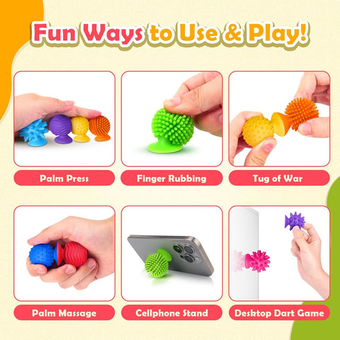 20 Pack Sensory Fidget Toys Kids Adults Textured Suction Cup Sensory Toys for Kids with Autism- Bulk Fidgets