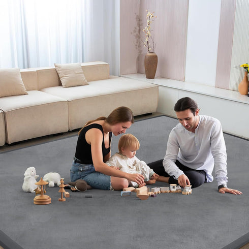 47"x47" 1.3" Baby Play Mat for Floor Nursery Rug Muscle Mat Area Rug Playroom Rug Playpen Mat Memory Foam Thick
