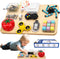 Amarlozn Busy Board Toy for Toddlers, 11 in 1 Wooden Montessori Educational Fidget