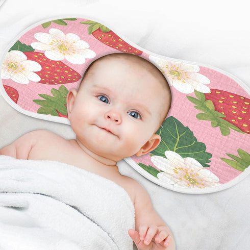 Zhirexin 4Pack JUZIHAI Strawberry Baby Burp Cloths Soft Cotton Burp Rags,Super Absorbent Burp Cloth Bag for Newborn